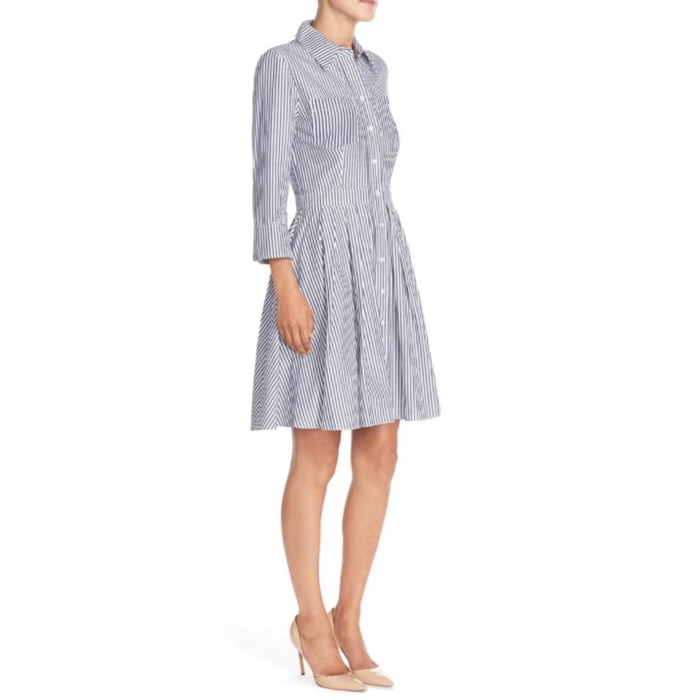 Eliza J Blue & White Stripe Shirt Dress